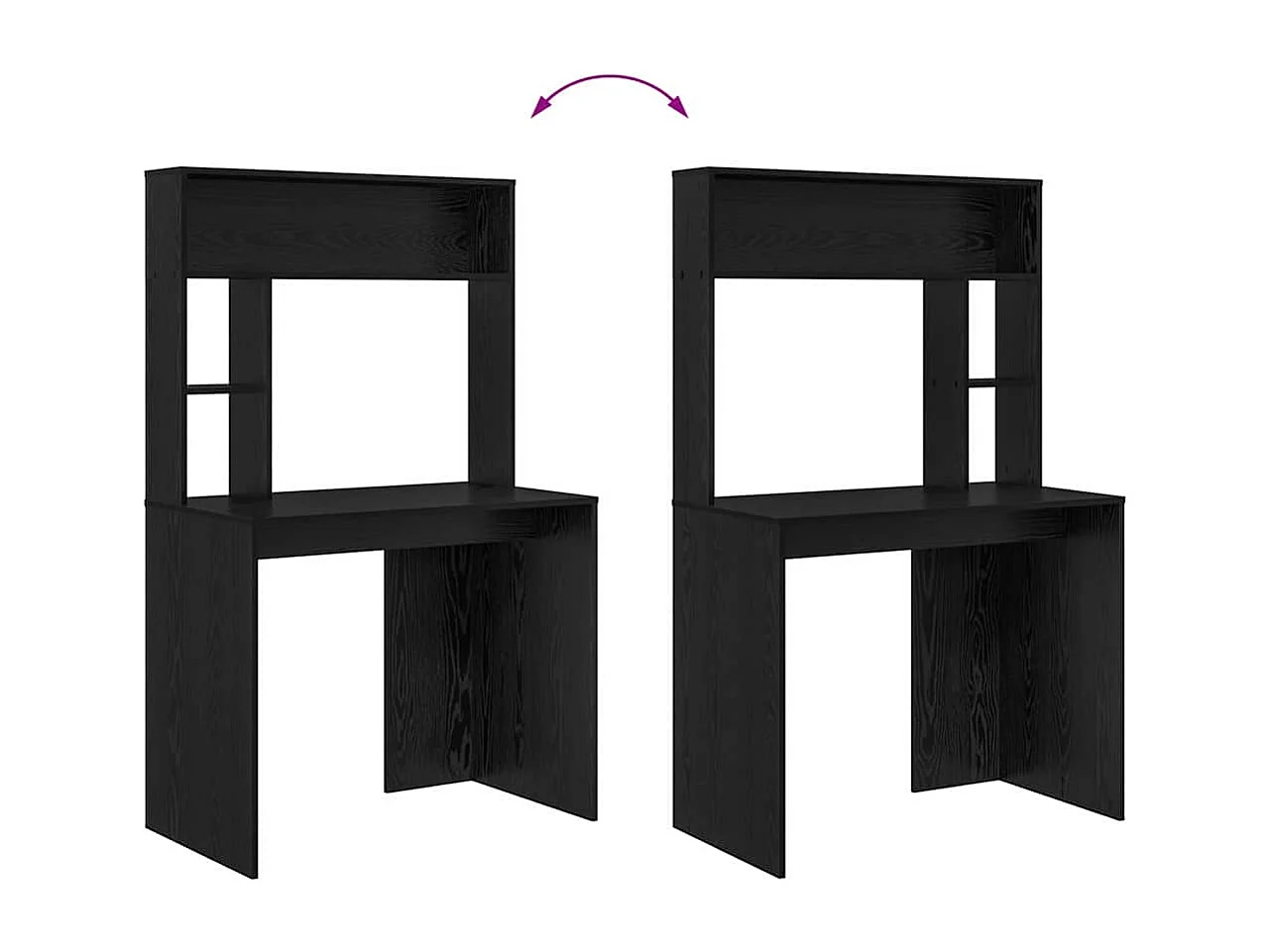 Scrivania in rovere nero 91 x 50 x 149 cm in legno ingegnerizzato