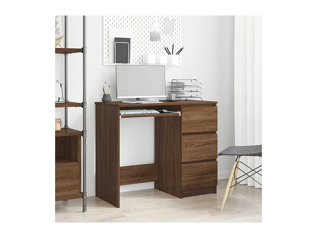 Bureau Chêne marron 90x45x76 cm Bois d'ingénierie