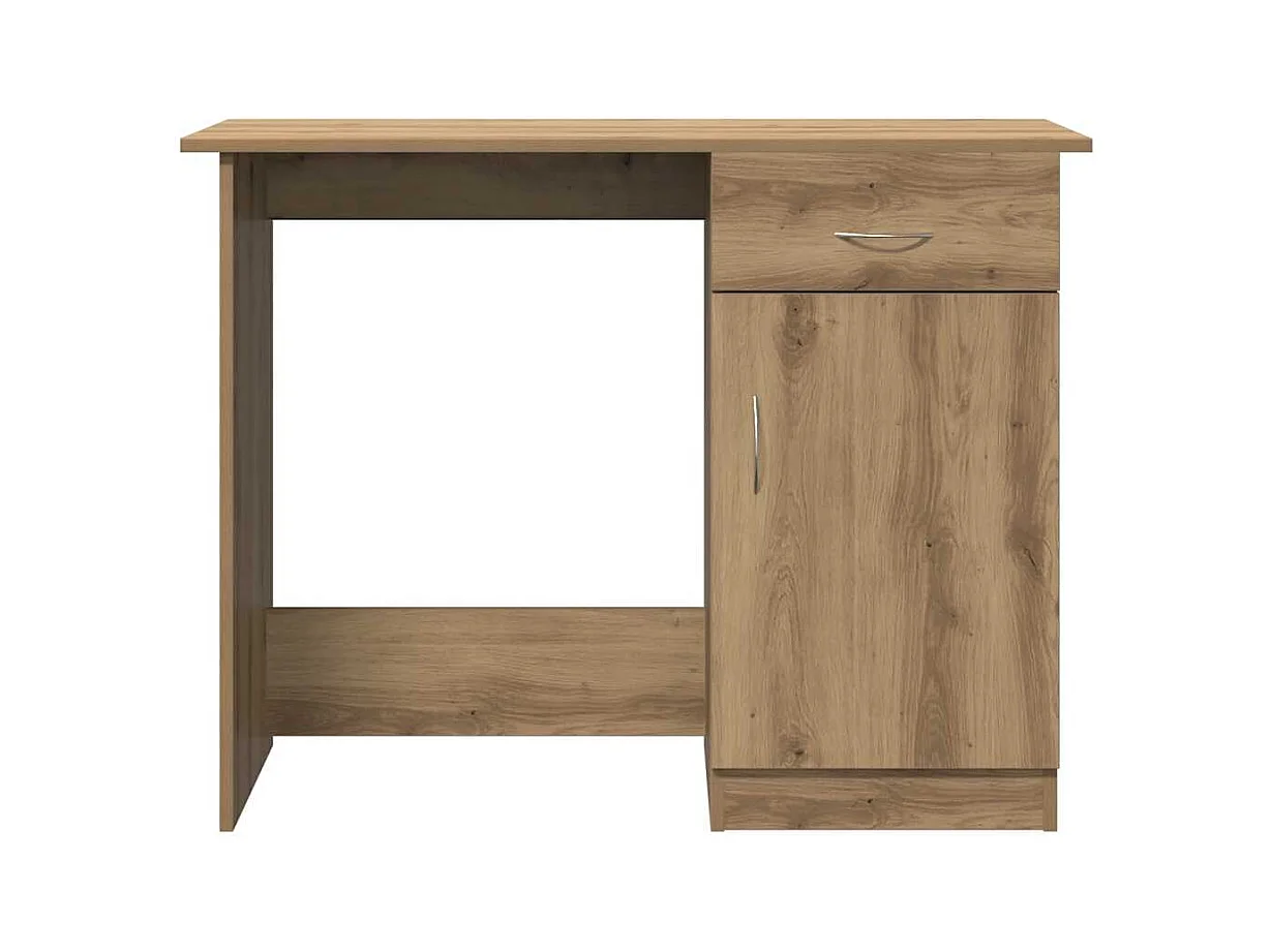 Bureau chêne artisanal 100x50x76 cm bois d'ingénierie