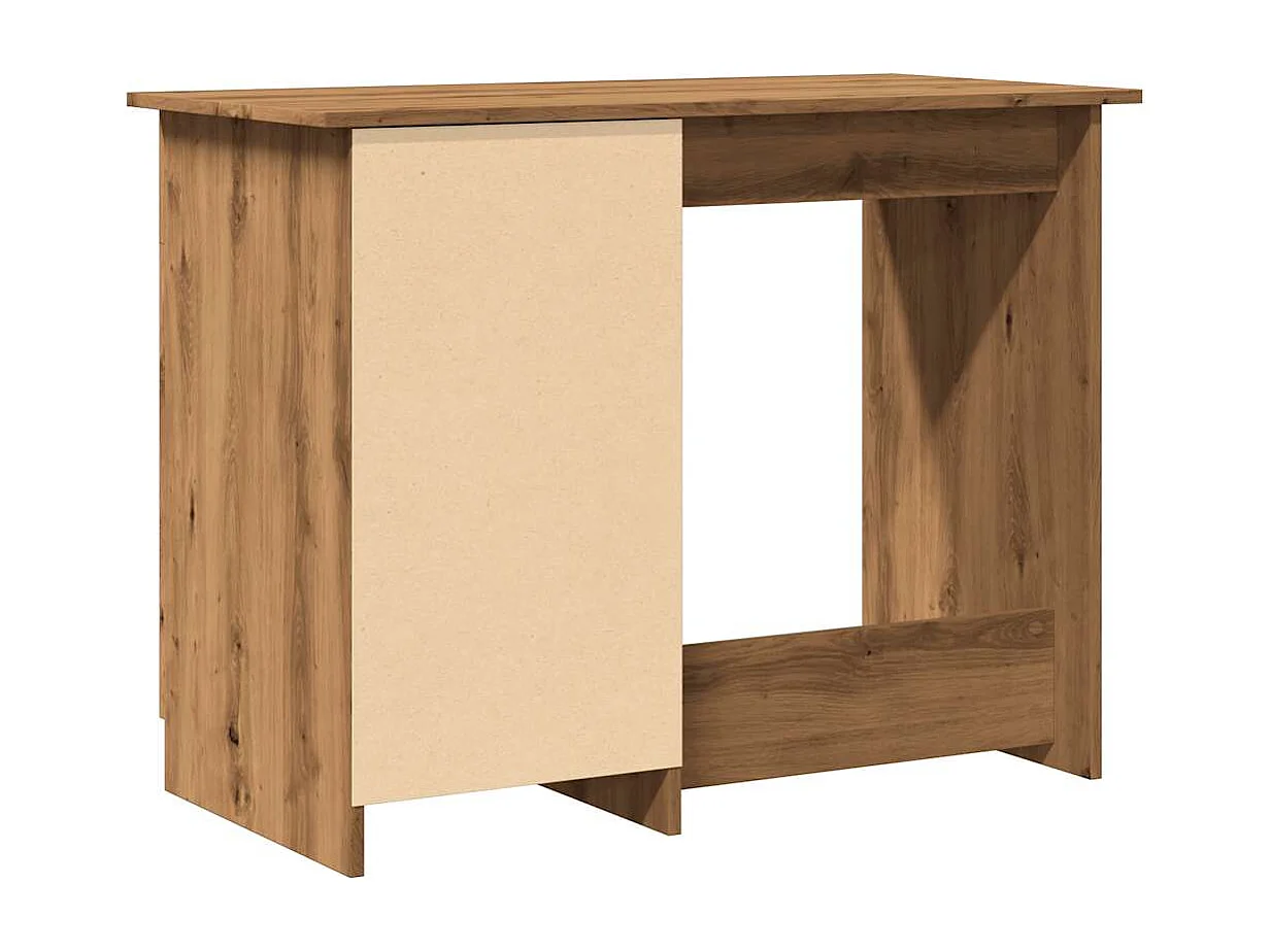 Bureau chêne artisanal 100x50x76 cm bois d'ingénierie