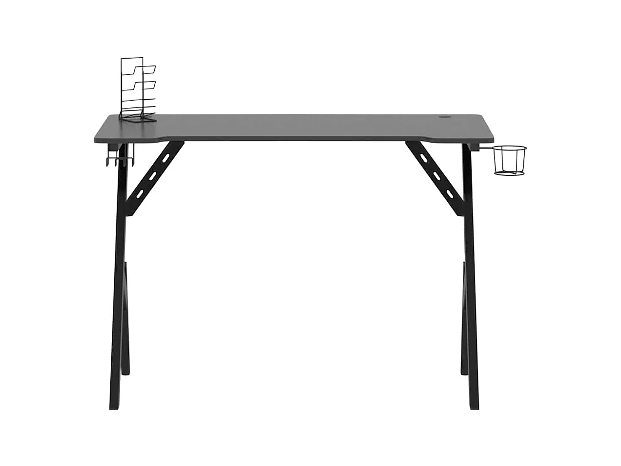 Gamingbureau met Y-vormige poten, zwart, 110 x 60 x 75 cm