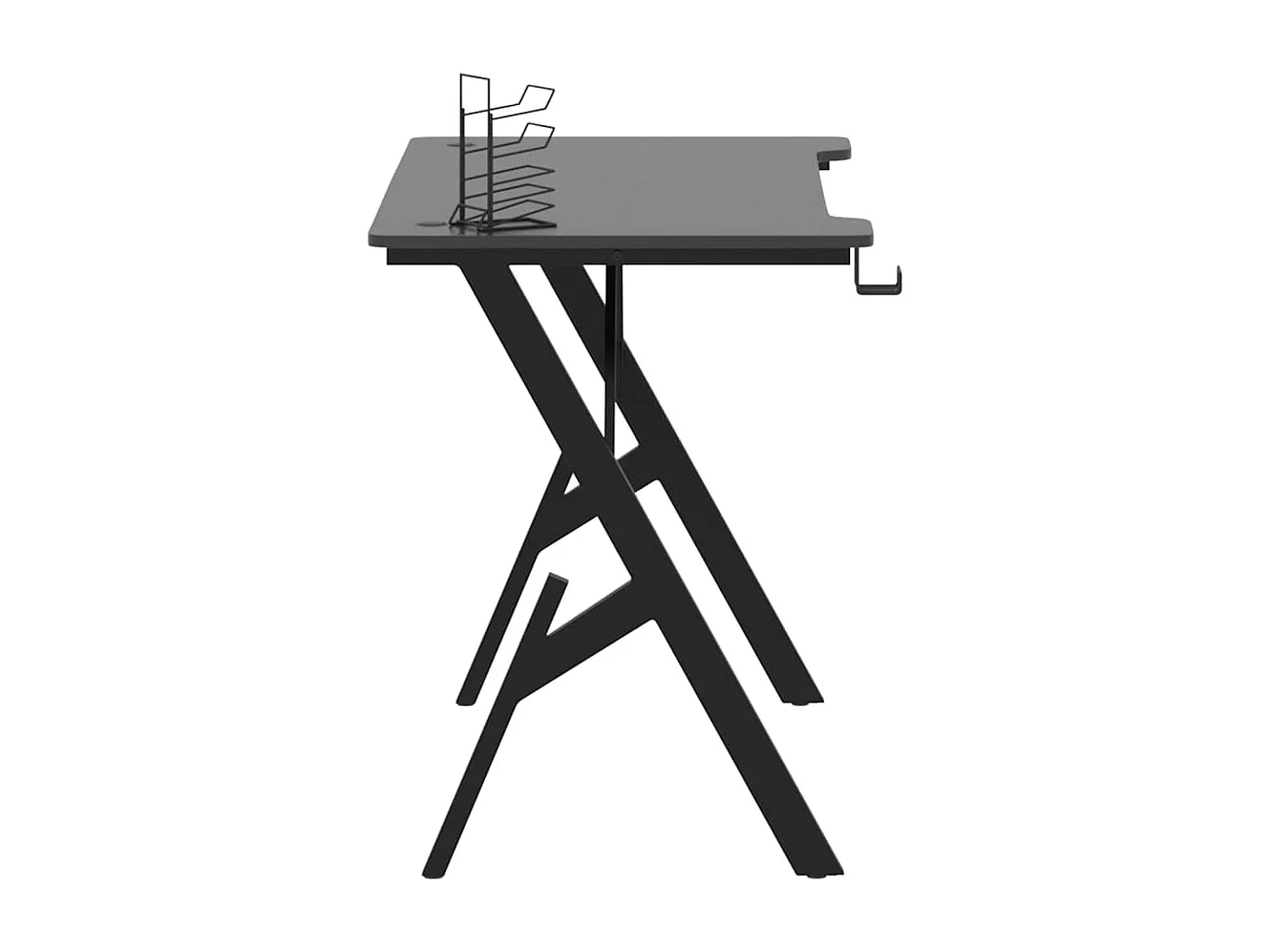 Escritorio Gaming con Patas en Forma de Y Negro 110x60x75 cm