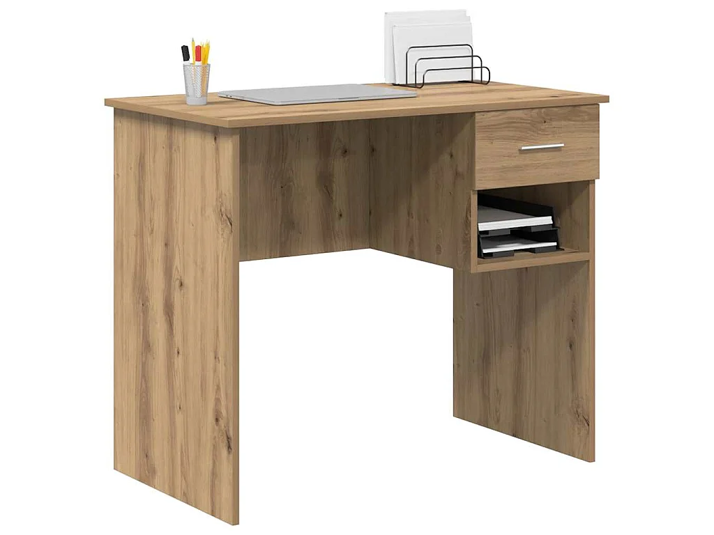 Bureau chêne artisanal 90 x 49.5 x 75 cm Bois d'ingénierie