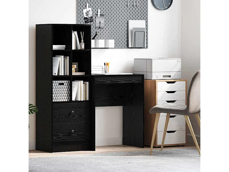Scrivania in rovere nero 60 x 40 x 76 cm in legno ingegnerizzato