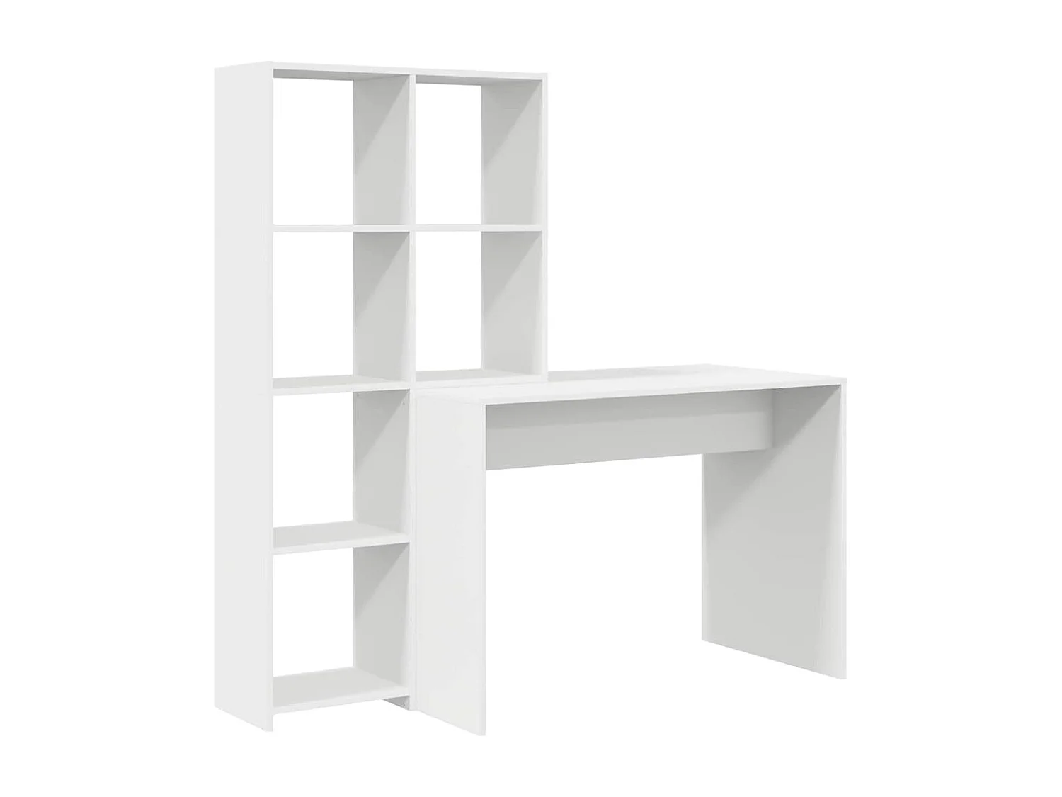 Bureau avec étagère Blanc 138.5 x 55 x 143 cm Bois d'ingénierie