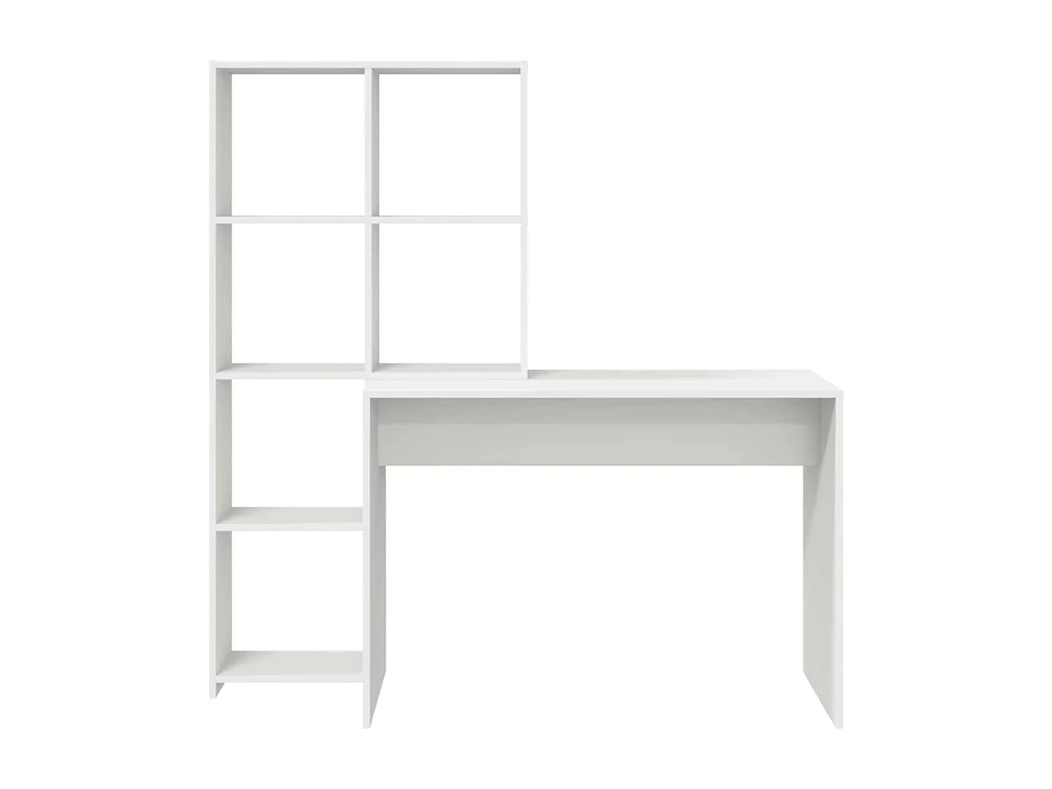 Bureau avec étagère Blanc 138.5 x 55 x 143 cm Bois d'ingénierie