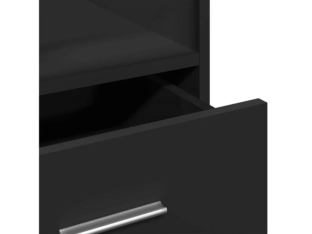 Bureau met wielen en zwarte lade 55x55x107 cm bewerkt hout