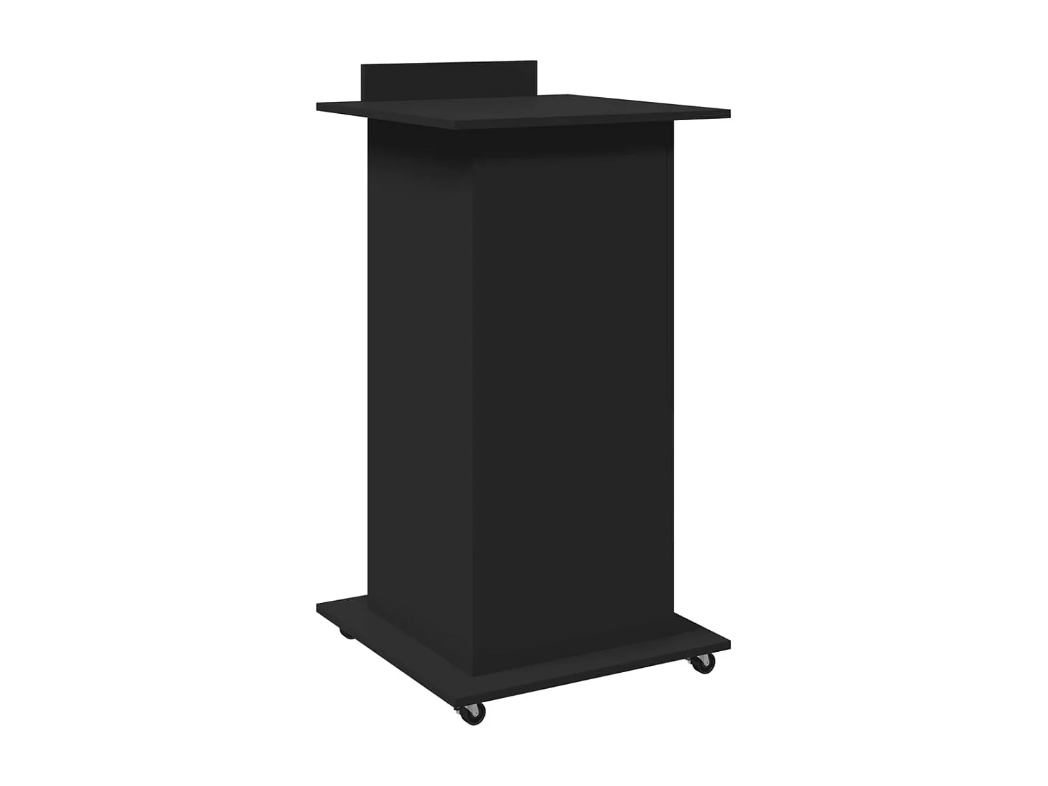 Scrivania con ruote e cassetto nero 55x55x107 cm in legno ingegnerizzato