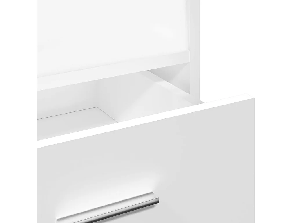 Scrivania bianca con ruote e cassetto 55x55x107 cm in legno ingegnerizzato