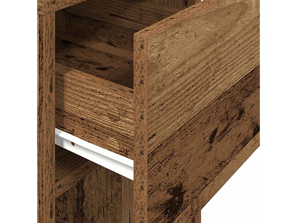 Torre de ordenador con cajón madera vieja 30x44x74 cm