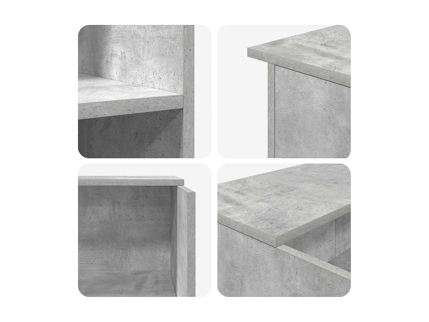 Bureau de réception gris béton 100x50x103,5cm bois d'ingénierie