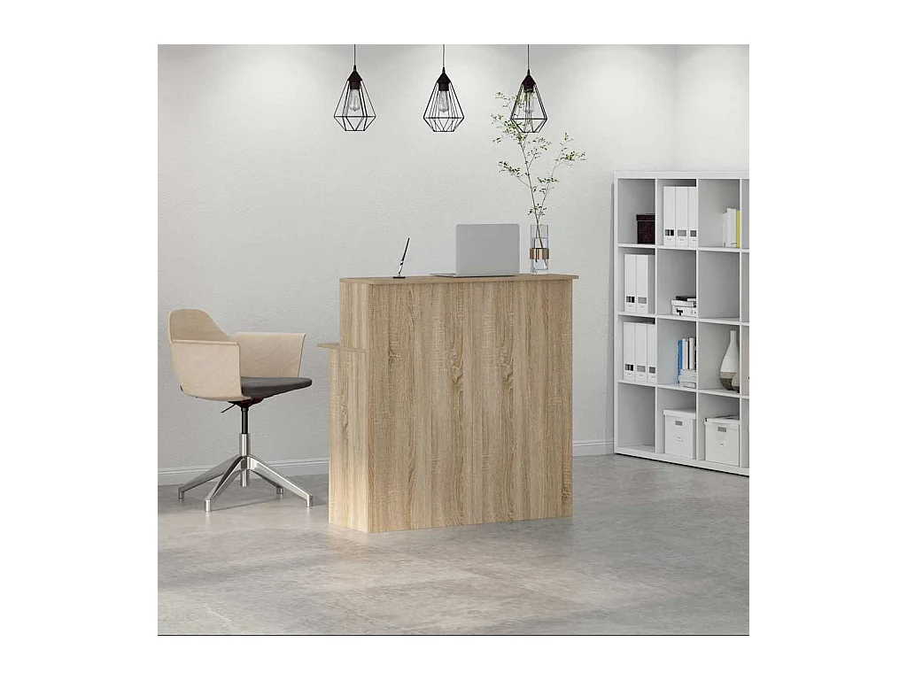 Bureau réception chêne sonoma 100x50x103,5 cm bois d'ingénierie