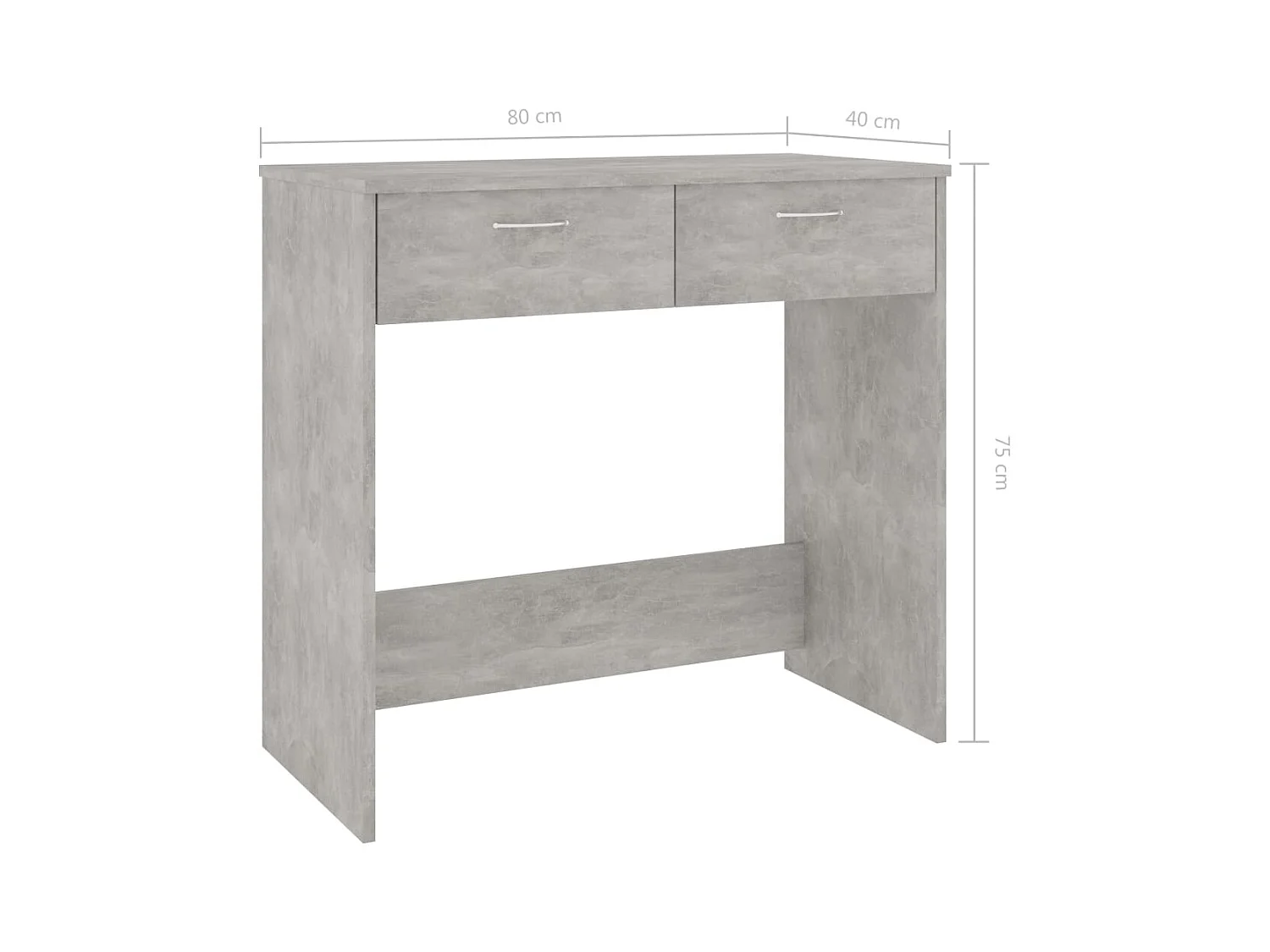 Escritorio de hormigón gris 80x40x75 cm Madera de ingeniería
