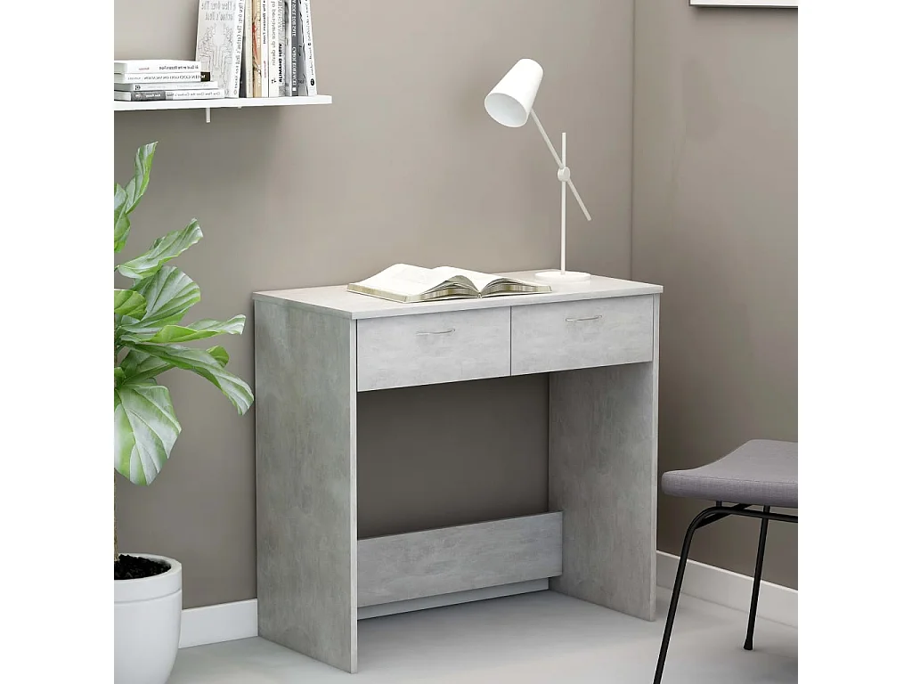 Escritorio de hormigón gris 80x40x75 cm Madera de ingeniería