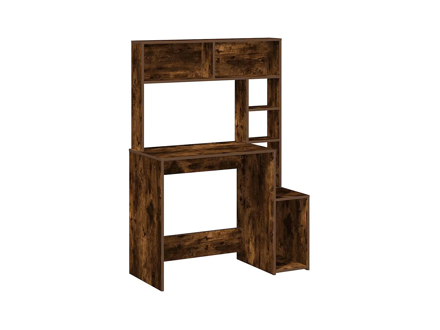 Bureau avec étagères chêne fumé 100x45x140 cm bois d'ingénierie