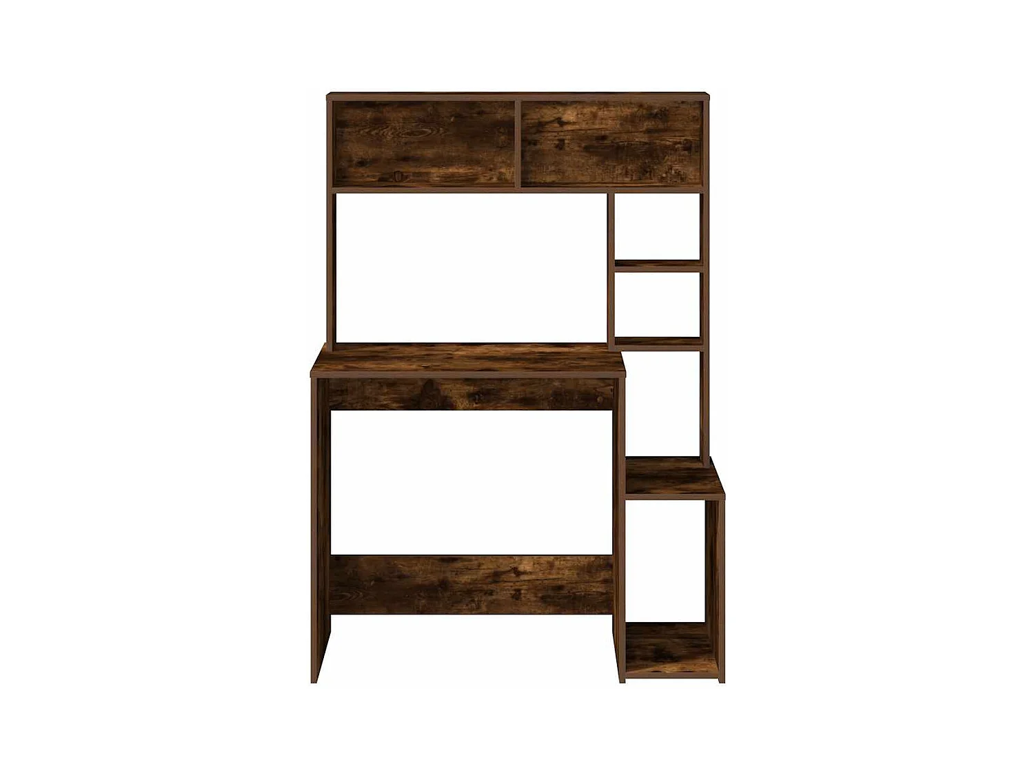 Bureau avec étagères chêne fumé 100x45x140 cm bois d'ingénierie