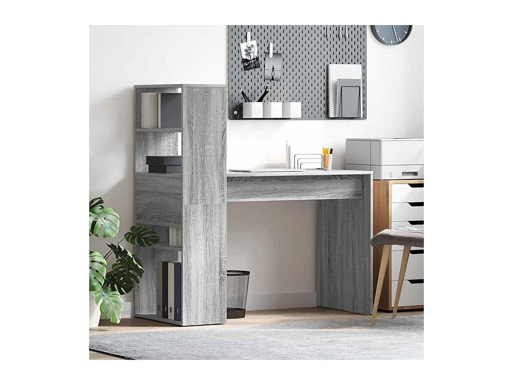 Bureau Sonoma gris 113 x 54 x 120 cm Bois d'ingénierie