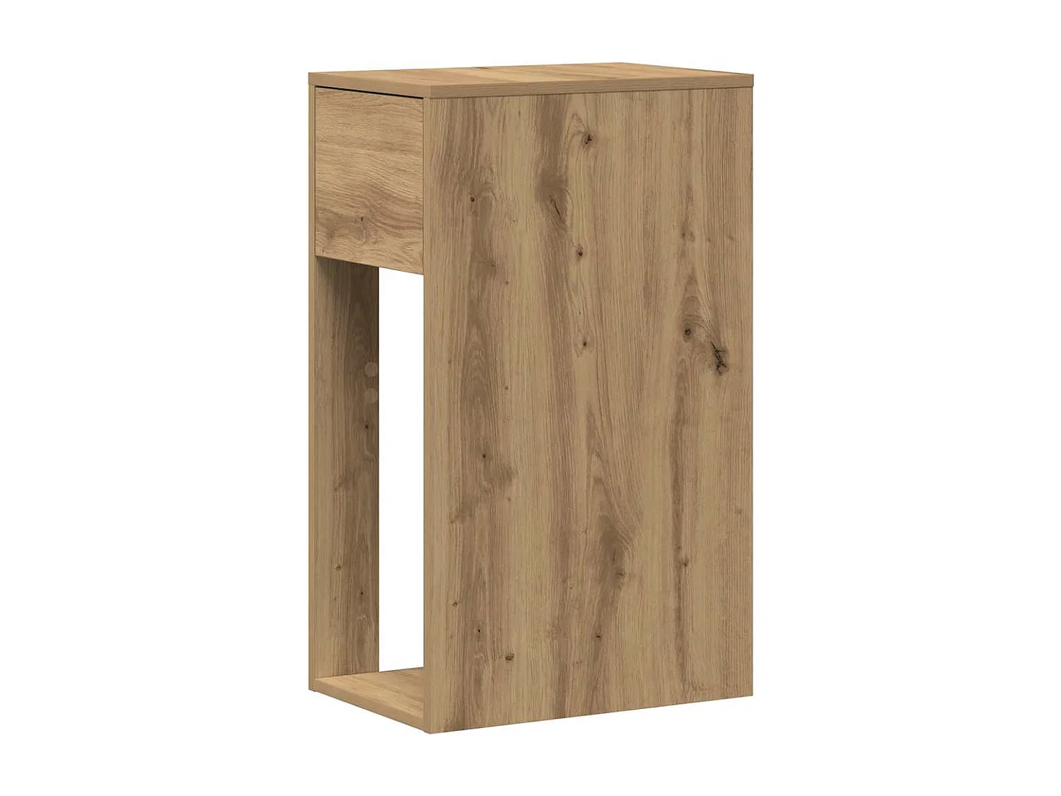 Soporte para torre de ordenador con cajón de roble craft 30x44x74 cm