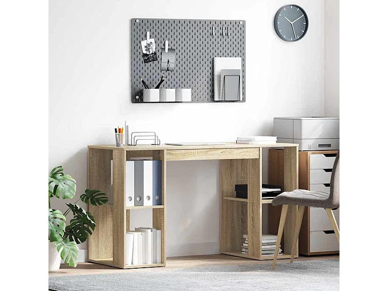 Bureau avec Rangement Chêne sonoma 130 x 50,5 x 75 cm