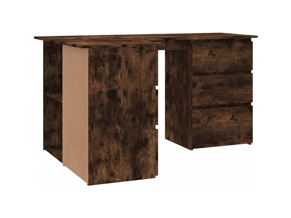 Escritorio esquinero de roble ahumado 145x100x76 cm Madera de ingeniería