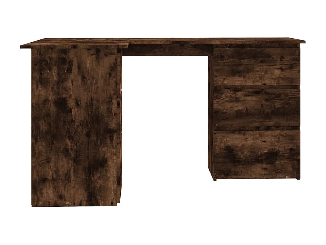 Escritorio esquinero de roble ahumado 145x100x76 cm Madera de ingeniería