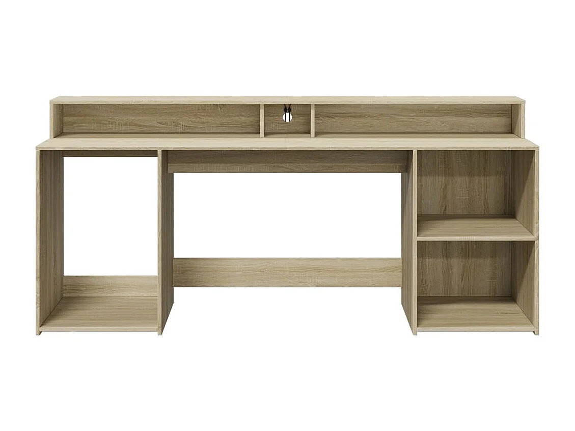 Bureau met LED-verlichting Sonoma eiken bewerkt hout