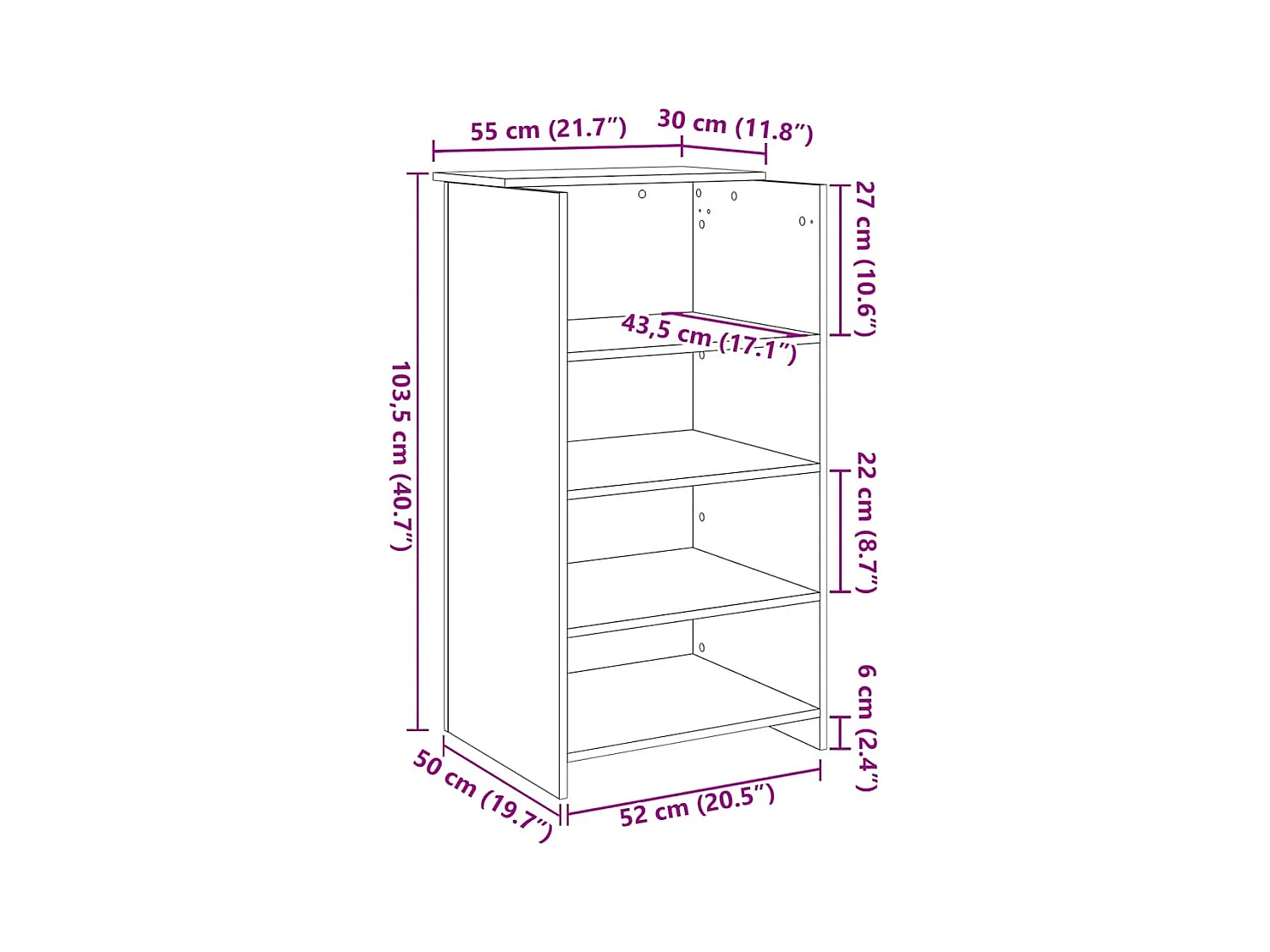 Bureau de réception gris béton 55x50x103,5 cm bois d'ingénierie
