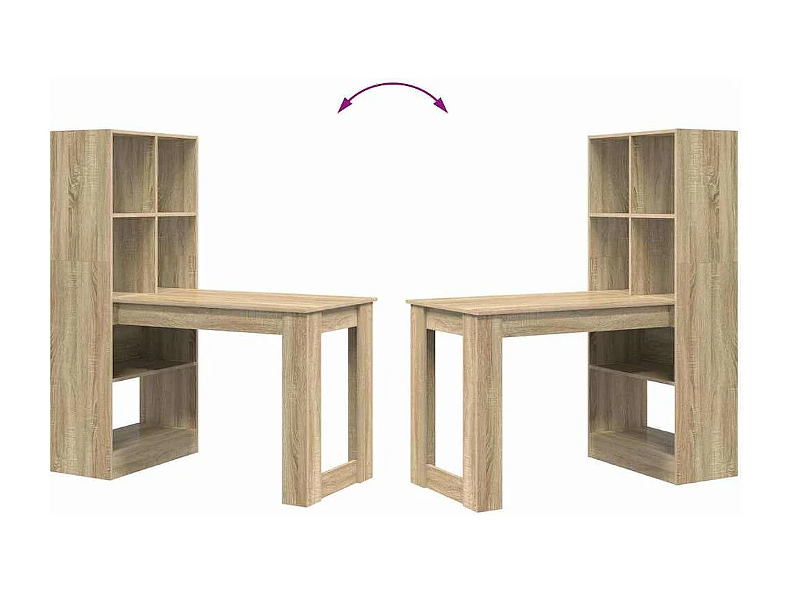 Scrivania in rovere Sonoma 122 x 67 x 145 cm in legno ingegnerizzato