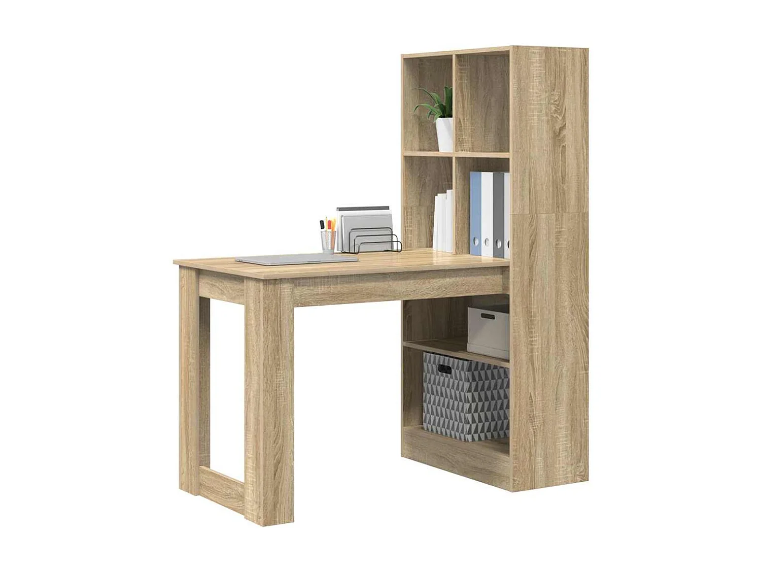 Scrivania in rovere Sonoma 122 x 67 x 145 cm in legno ingegnerizzato