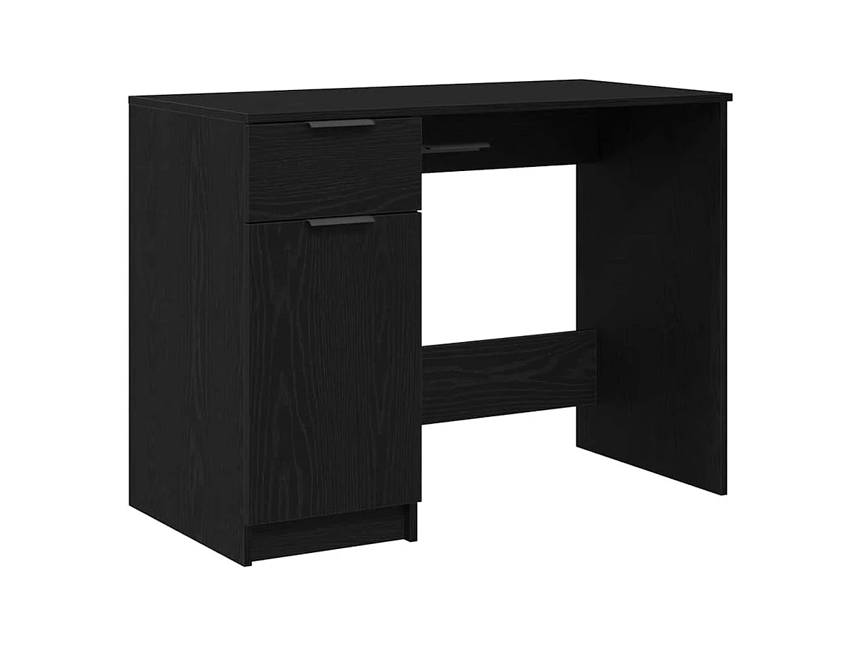 Bureau avec porte Chêne noir 100 x 50 x 75 cm Bois d'ingénierie