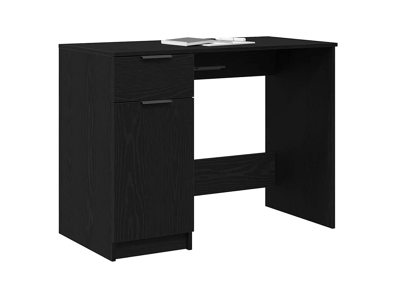 Bureau avec porte Chêne noir 100 x 50 x 75 cm Bois d'ingénierie