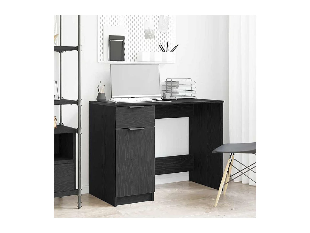 Bureau avec porte Chêne noir 100 x 50 x 75 cm Bois d'ingénierie