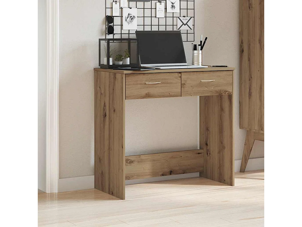 Scrivania artigianale in rovere 80x40x75 cm in legno ingegnerizzato