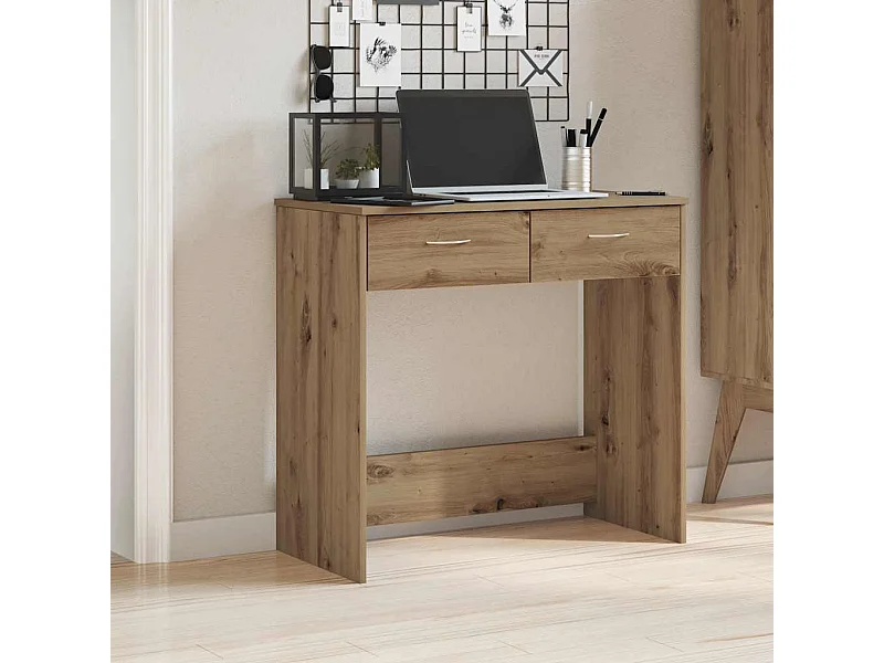 Scrivania artigianale in rovere 80x40x75 cm in legno ingegnerizzato