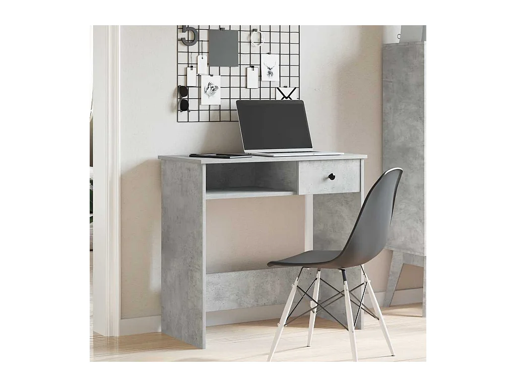 Bureau Gris béton 80x40x75 cm Aggloméré