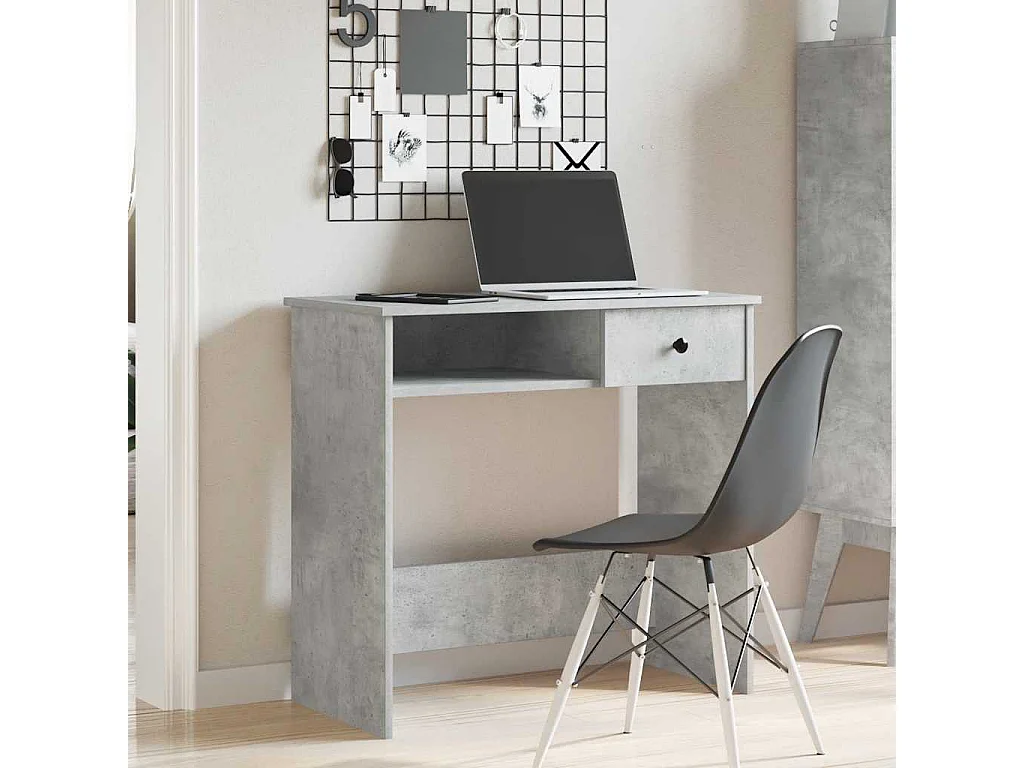 Bureau Gris béton 80x40x75 cm Aggloméré