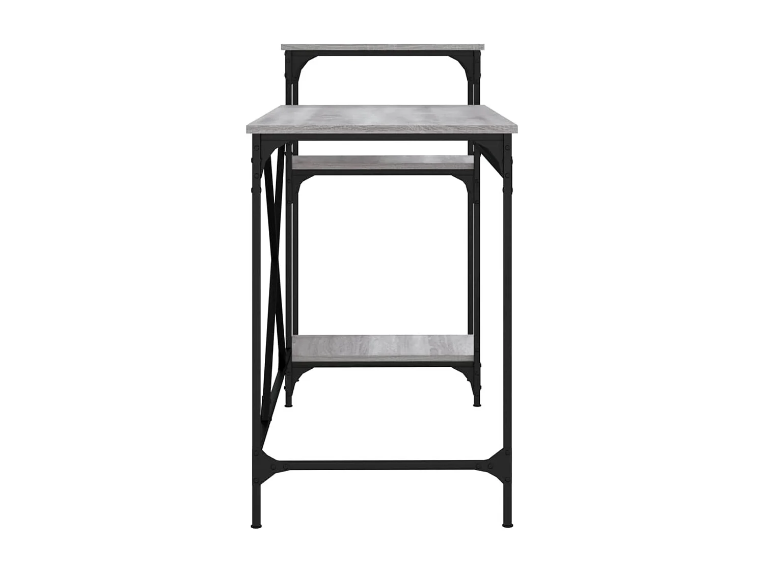 Bureau et étagères sonoma gris 135x50x90 cm bois ingénierie/fer