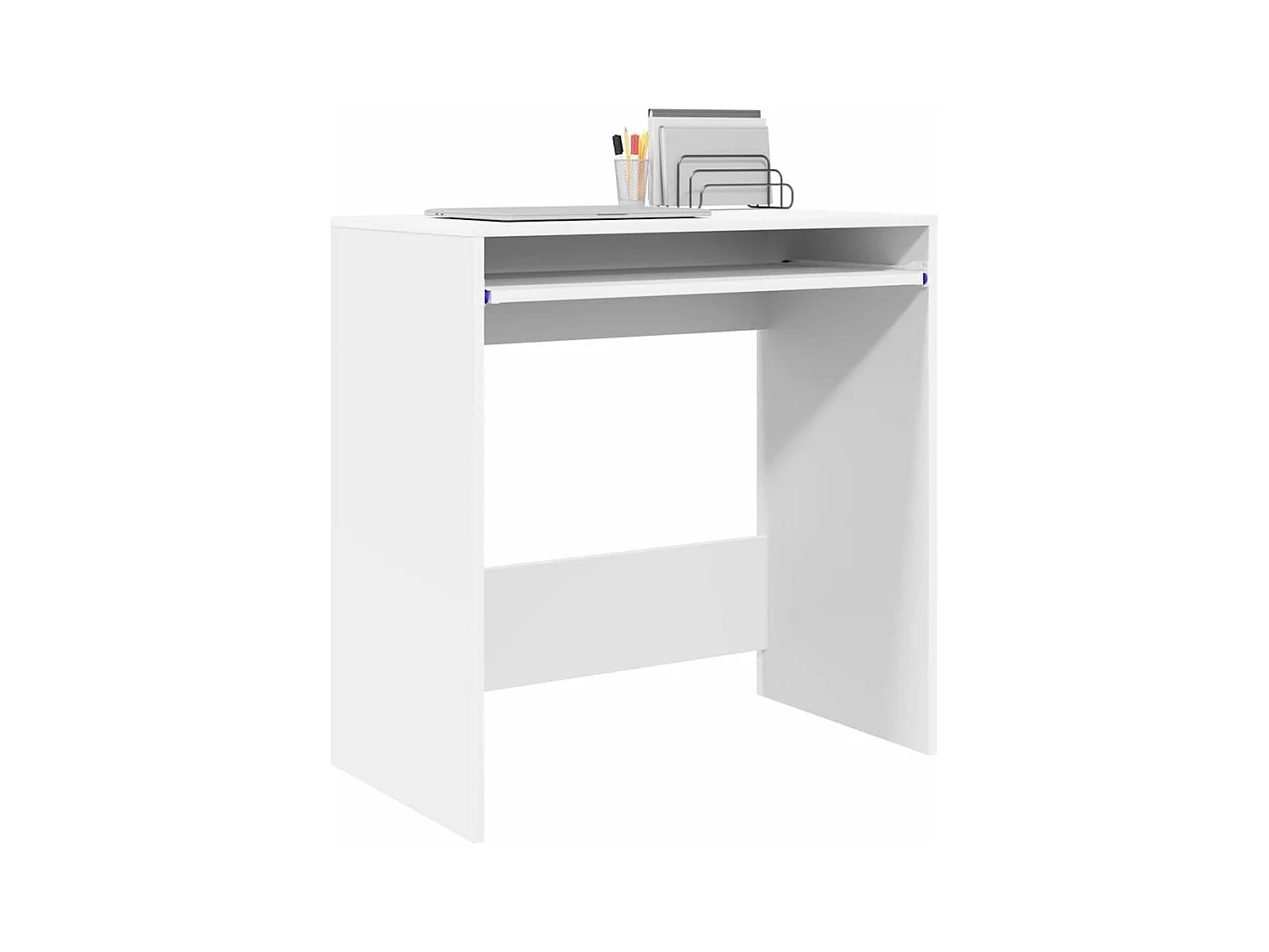 Bureau avec étagère Blanc 77,5 x 43 x 79 cm Bois d'ingénierie