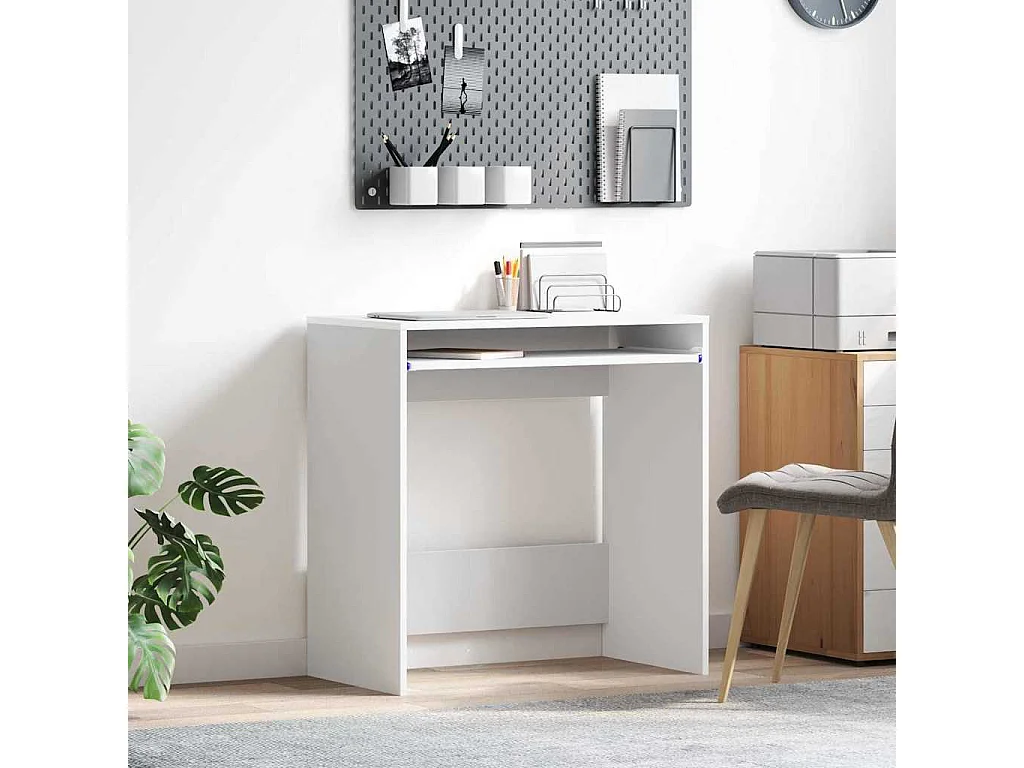 Bureau avec étagère Blanc 77,5 x 43 x 79 cm Bois d'ingénierie