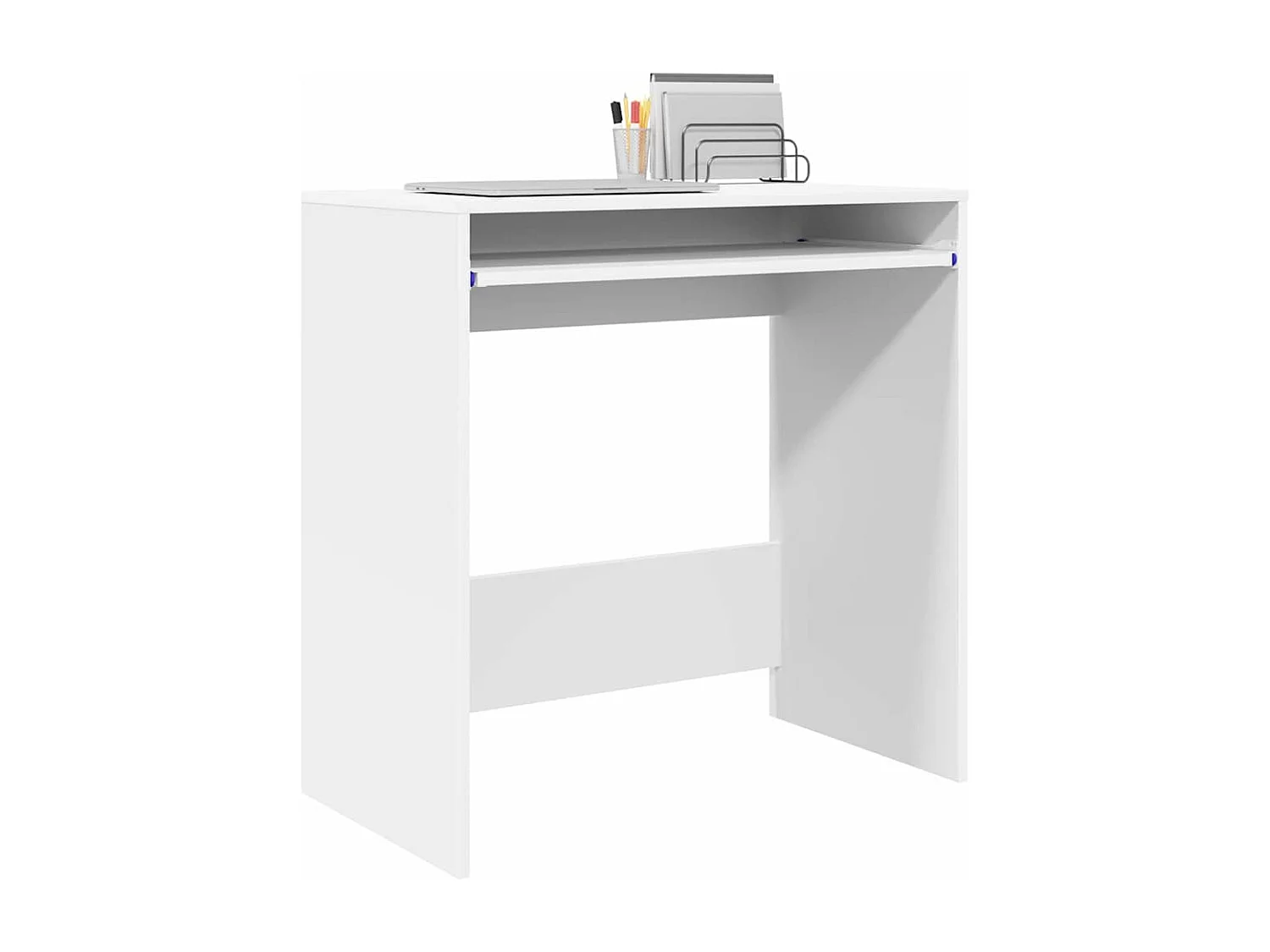 Bureau avec étagère Blanc 77,5 x 43 x 79 cm Bois d'ingénierie