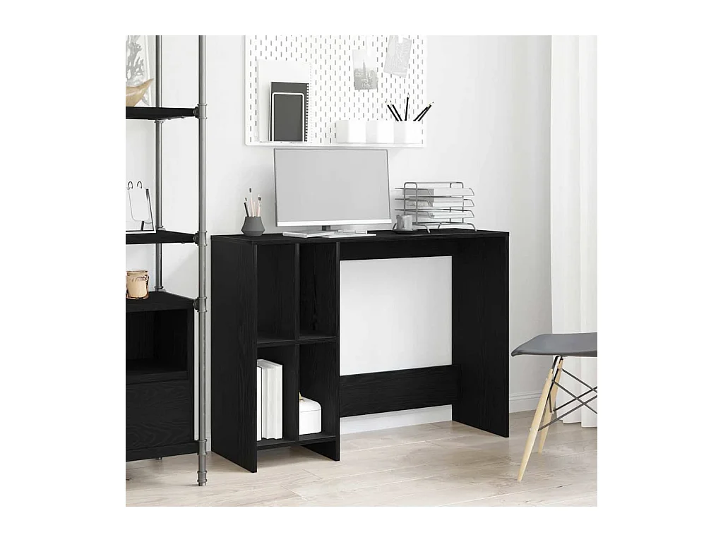 Zwart eiken bureau 102,5 x 35 x 75 cm bewerkt hout