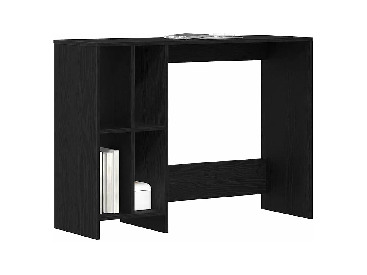 Zwart eiken bureau 102,5 x 35 x 75 cm bewerkt hout