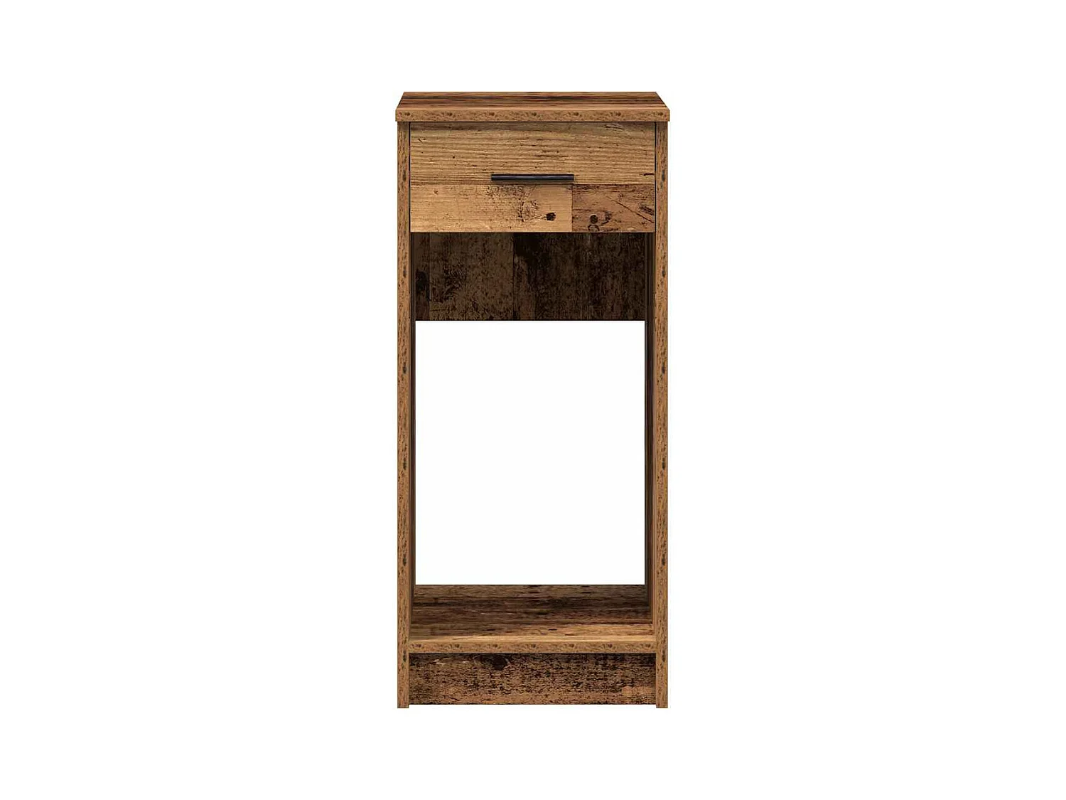 Support de tour d'ordinateur avec tiroir vieux bois 35x45x77 cm
