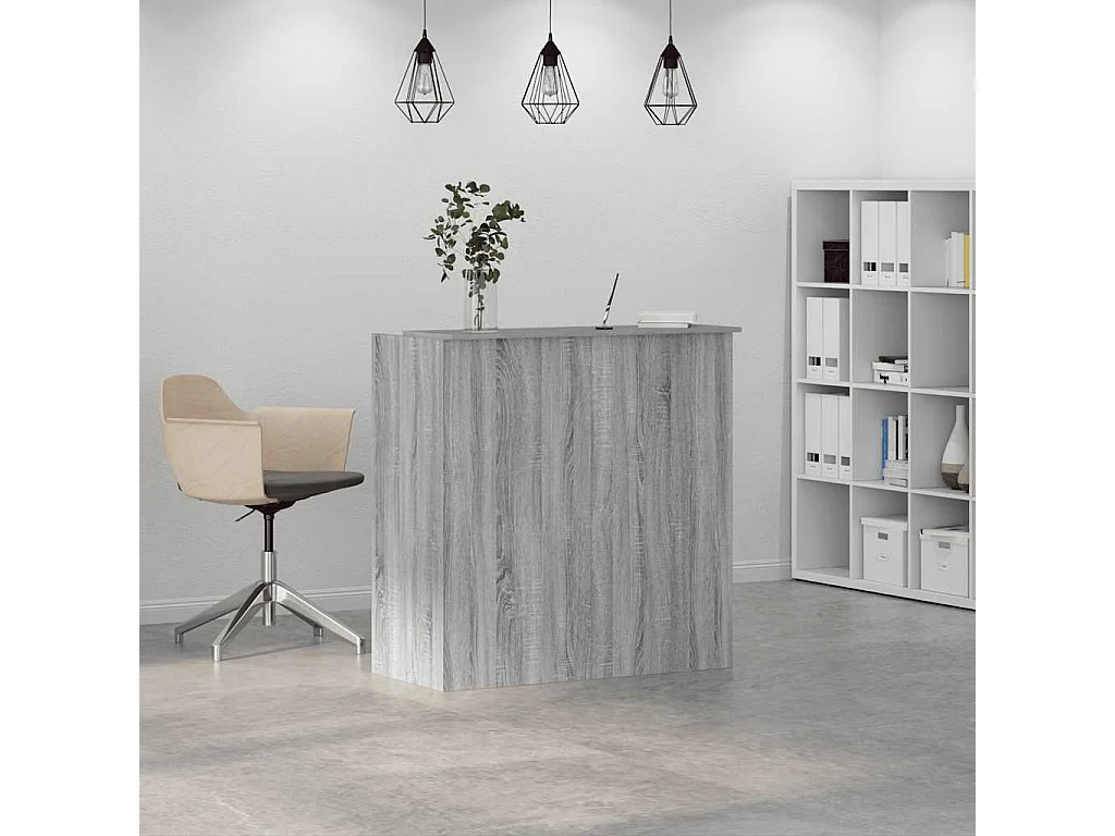 Bureau de réception sonoma gris 100x50x103,5 cm bois ingénierie