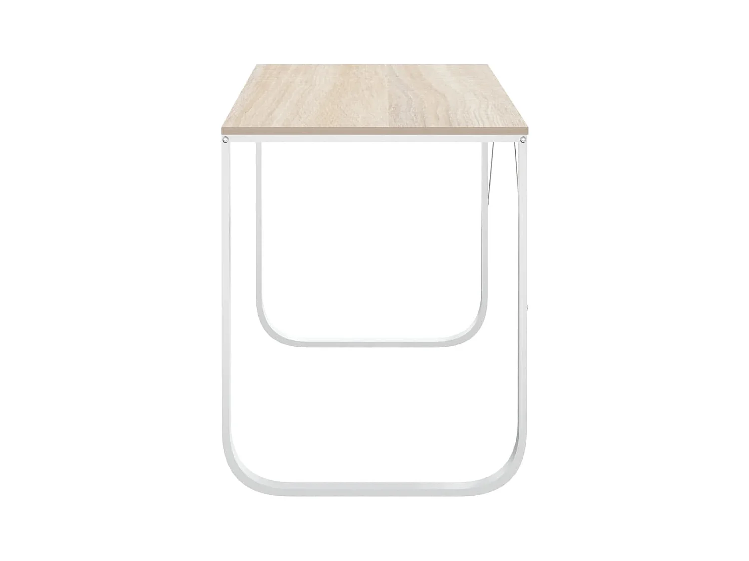 Wit en eiken computerbureau 110x60x73 cm Spaanplaat