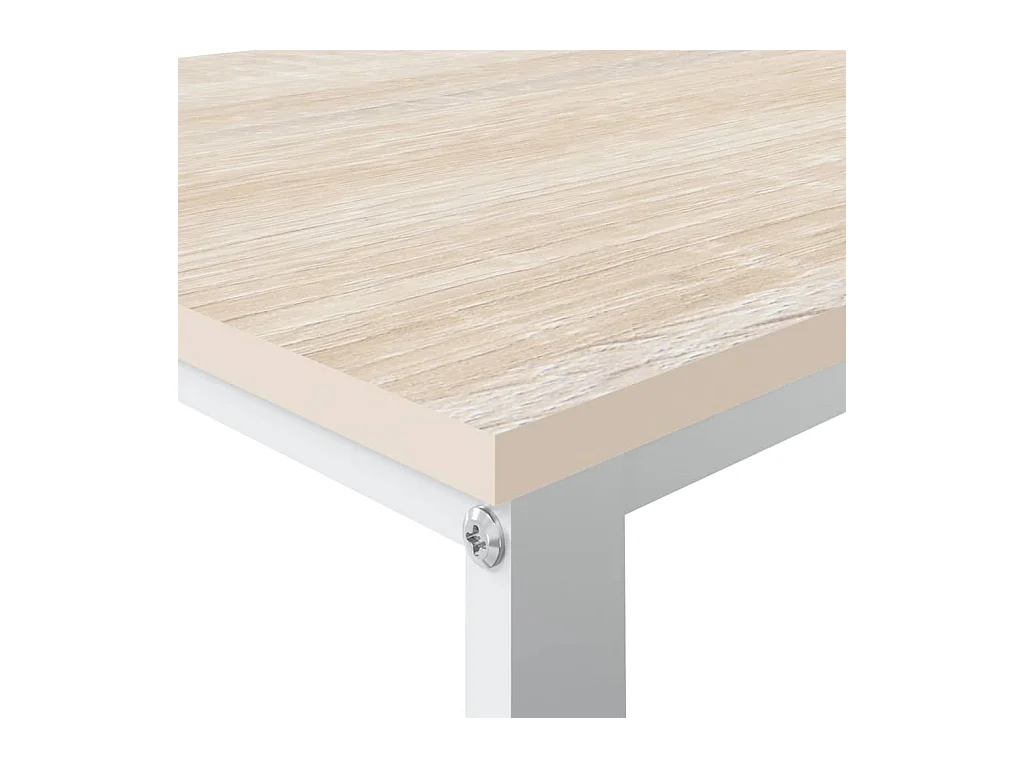 Wit en eiken computerbureau 110x60x73 cm Spaanplaat