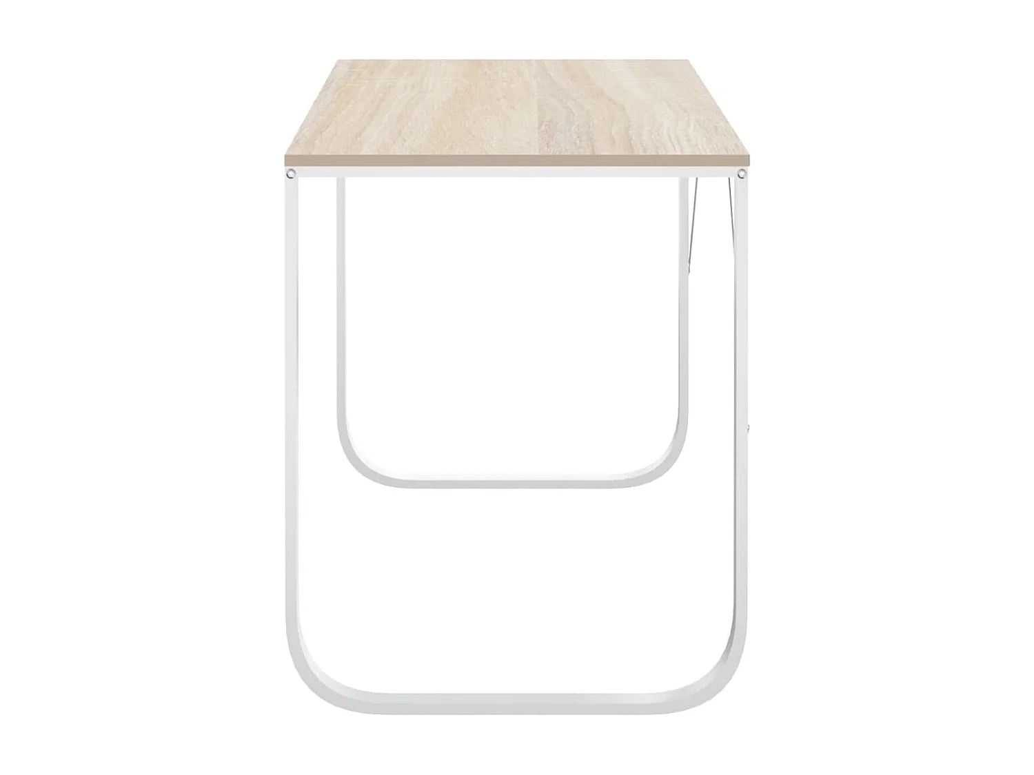 Bureau d'ordinateur Blanc et chêne 110x60x73 cm Aggloméré