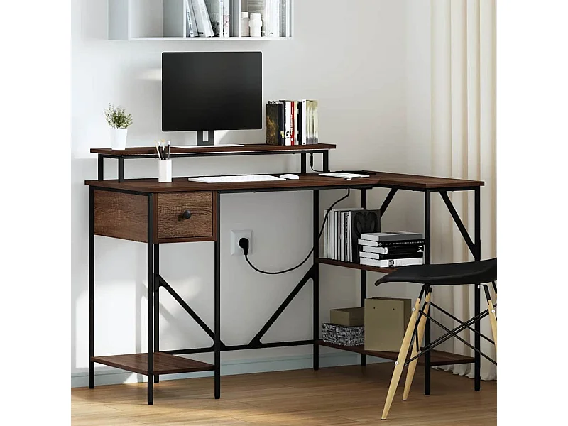 Bureau Chêne marron 120 x 79 x 86.5 cm Bois d'ingénierie