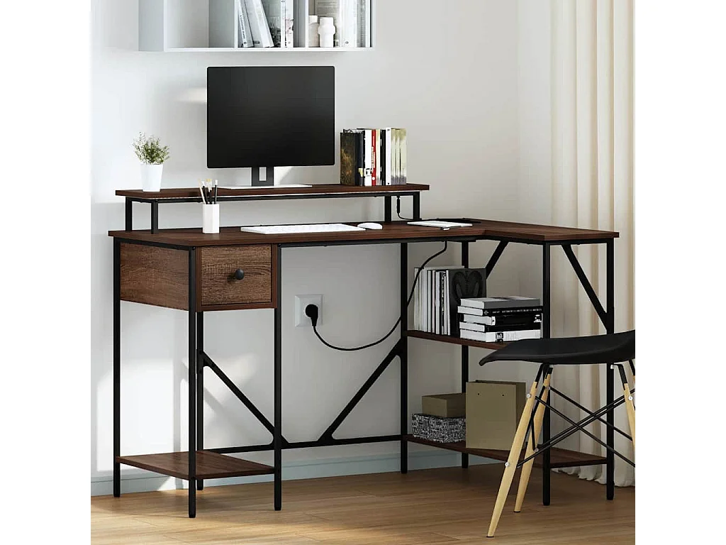 Bureau Chêne marron 120 x 79 x 86.5 cm Bois d'ingénierie