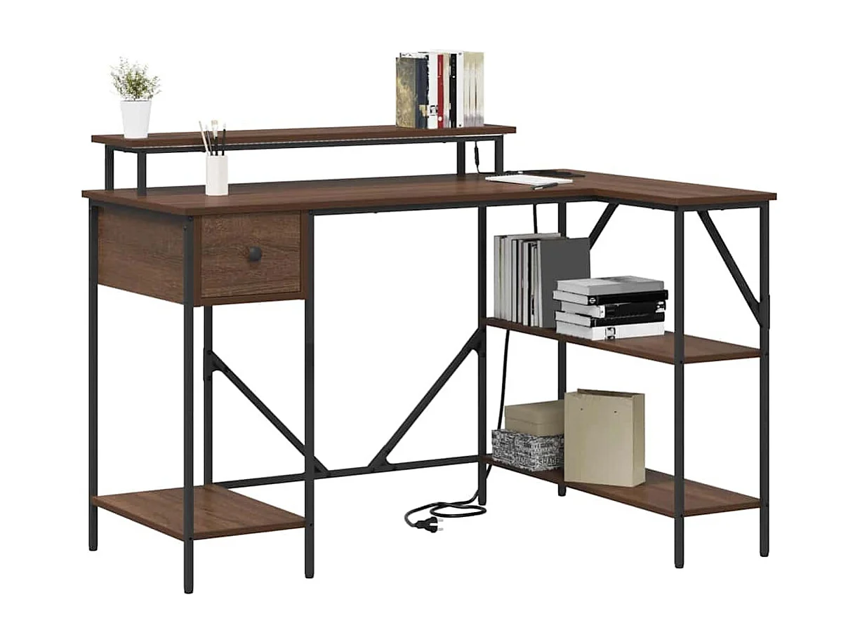 Bureau Chêne marron 120 x 79 x 86.5 cm Bois d'ingénierie